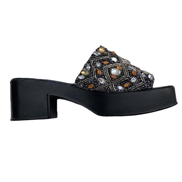 TOPSHOP Sandals Chunky Platform Sz 38 Or 8 - Picture 1 of 12